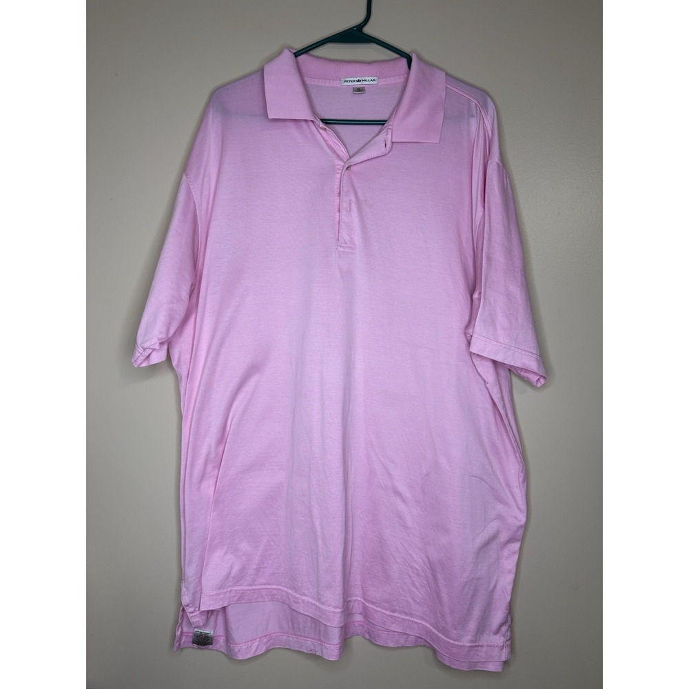 Men's XL Solid Pink Peter Millar‎ Polo
